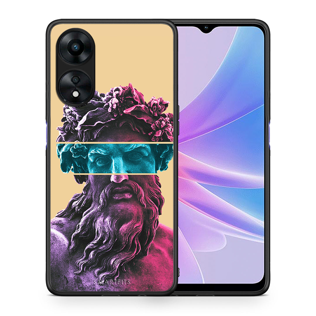 Θήκη Oppo A78 Zeus Art από τη Smartfits με σχέδιο στο πίσω μέρος και μαύρο περίβλημα | Oppo A78 Zeus Art Case with Colorful Back and Black Bezels