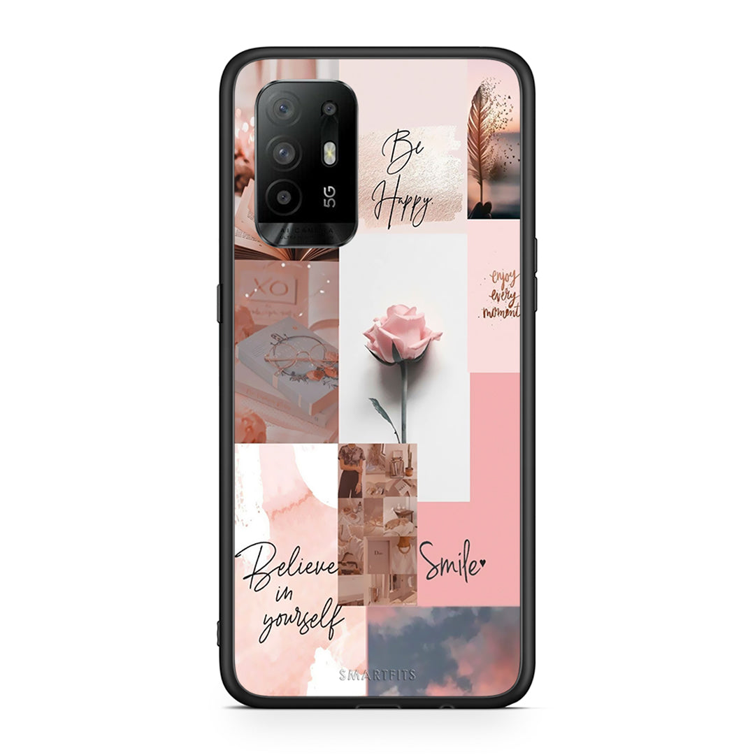 Oppo A94 5G Aesthetic Collage θήκη από τη Smartfits με σχέδιο στο πίσω μέρος και μαύρο περίβλημα | Smartphone case with colorful back and black bezels by Smartfits