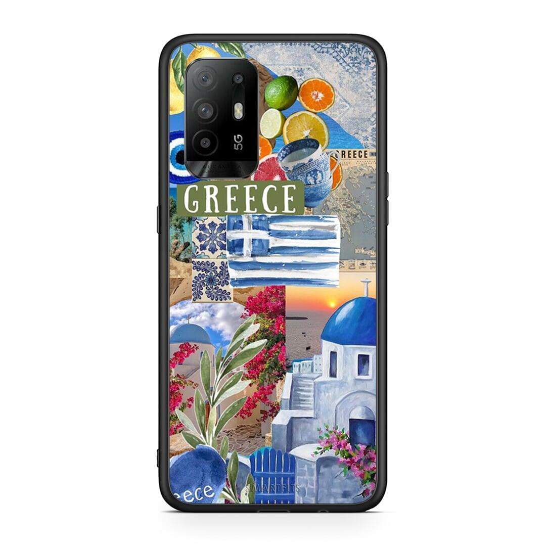 Oppo A94 5G All Greek Θήκη από τη Smartfits με σχέδιο στο πίσω μέρος και μαύρο περίβλημα | Smartphone case with colorful back and black bezels by Smartfits