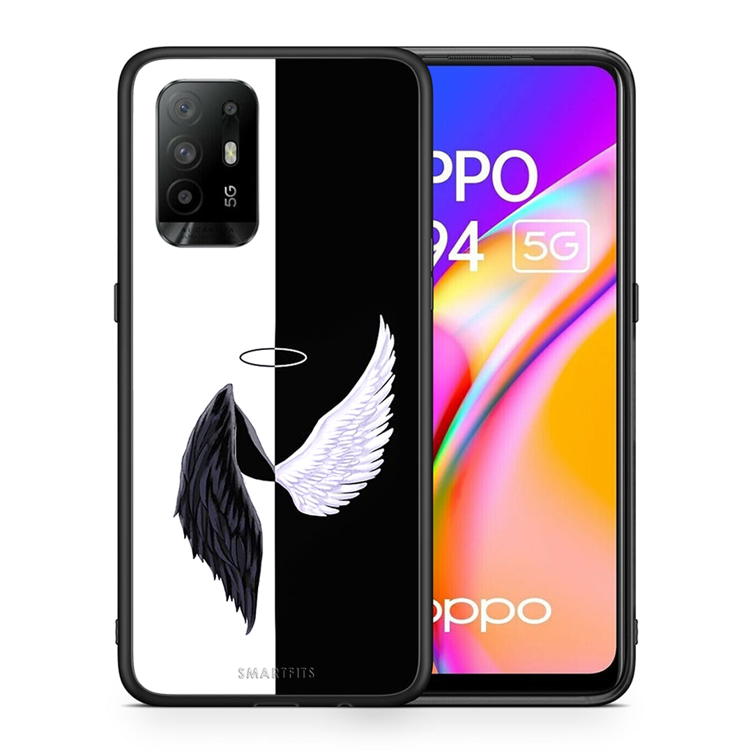 Θήκη Oppo A94 5G Angels Demons από τη Smartfits με σχέδιο στο πίσω μέρος και μαύρο περίβλημα | Oppo A94 5G Angels Demons case with colorful back and black bezels