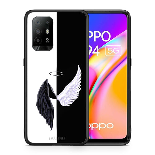 Θήκη Oppo A94 5G Angels Demons από τη Smartfits με σχέδιο στο πίσω μέρος και μαύρο περίβλημα | Oppo A94 5G Angels Demons case with colorful back and black bezels