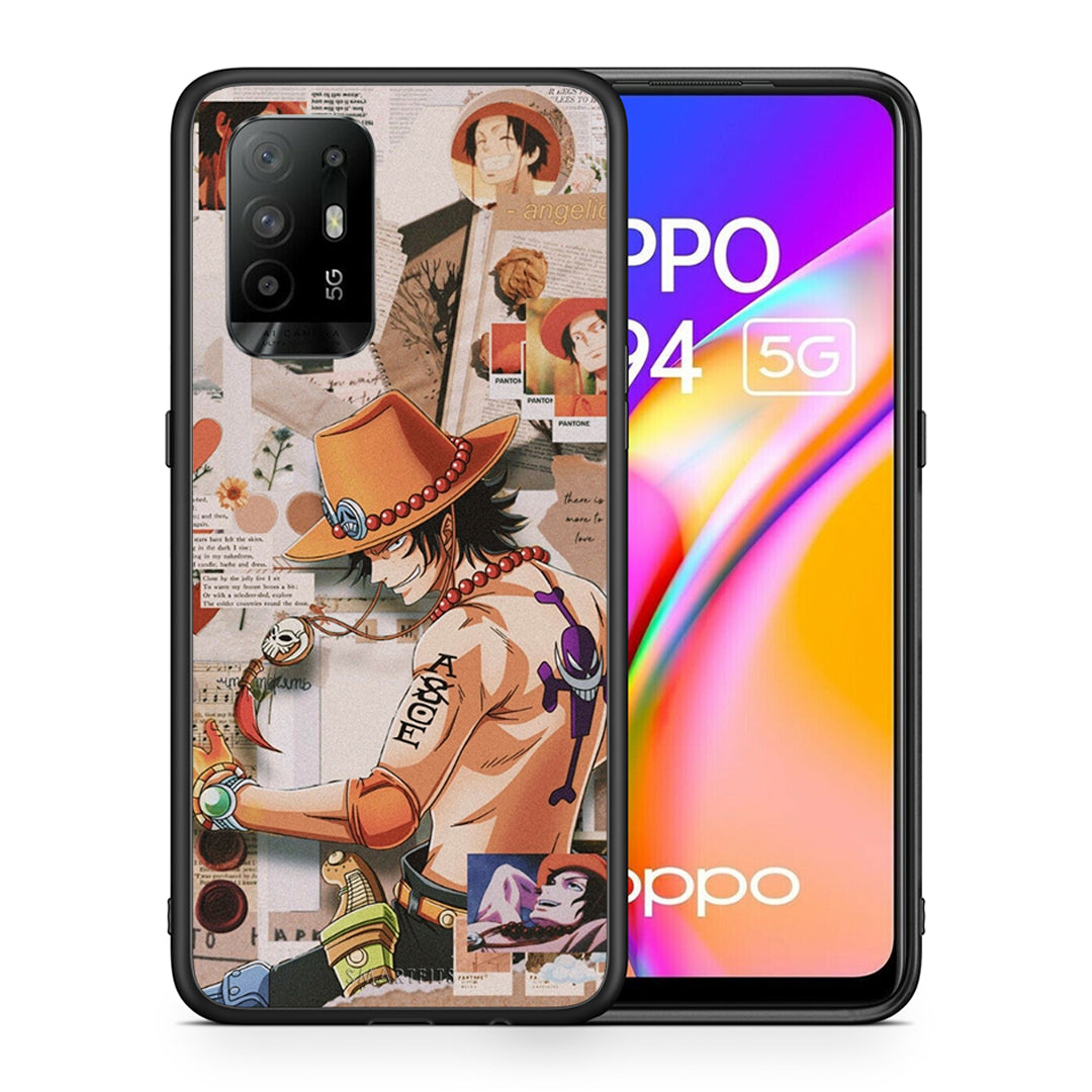 Θήκη Oppo A94 5G Anime Collage από τη Smartfits με σχέδιο στο πίσω μέρος και μαύρο περίβλημα | Oppo A94 5G Anime Collage case with colorful back and black bezels