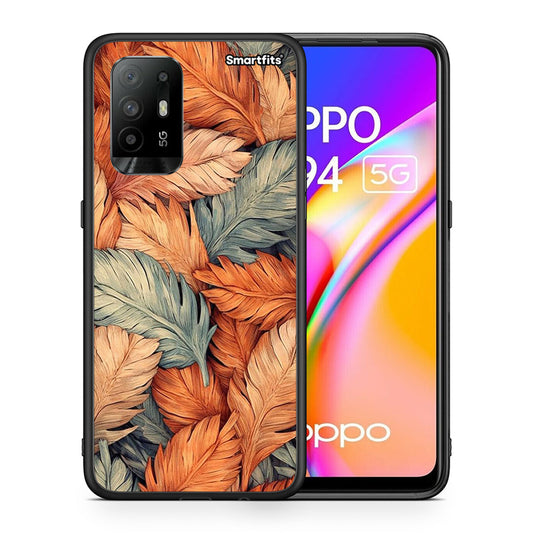 Θήκη Oppo A94 5G Autumn Leaves από τη Smartfits με σχέδιο στο πίσω μέρος και μαύρο περίβλημα | Oppo A94 5G Autumn Leaves case with colorful back and black bezels