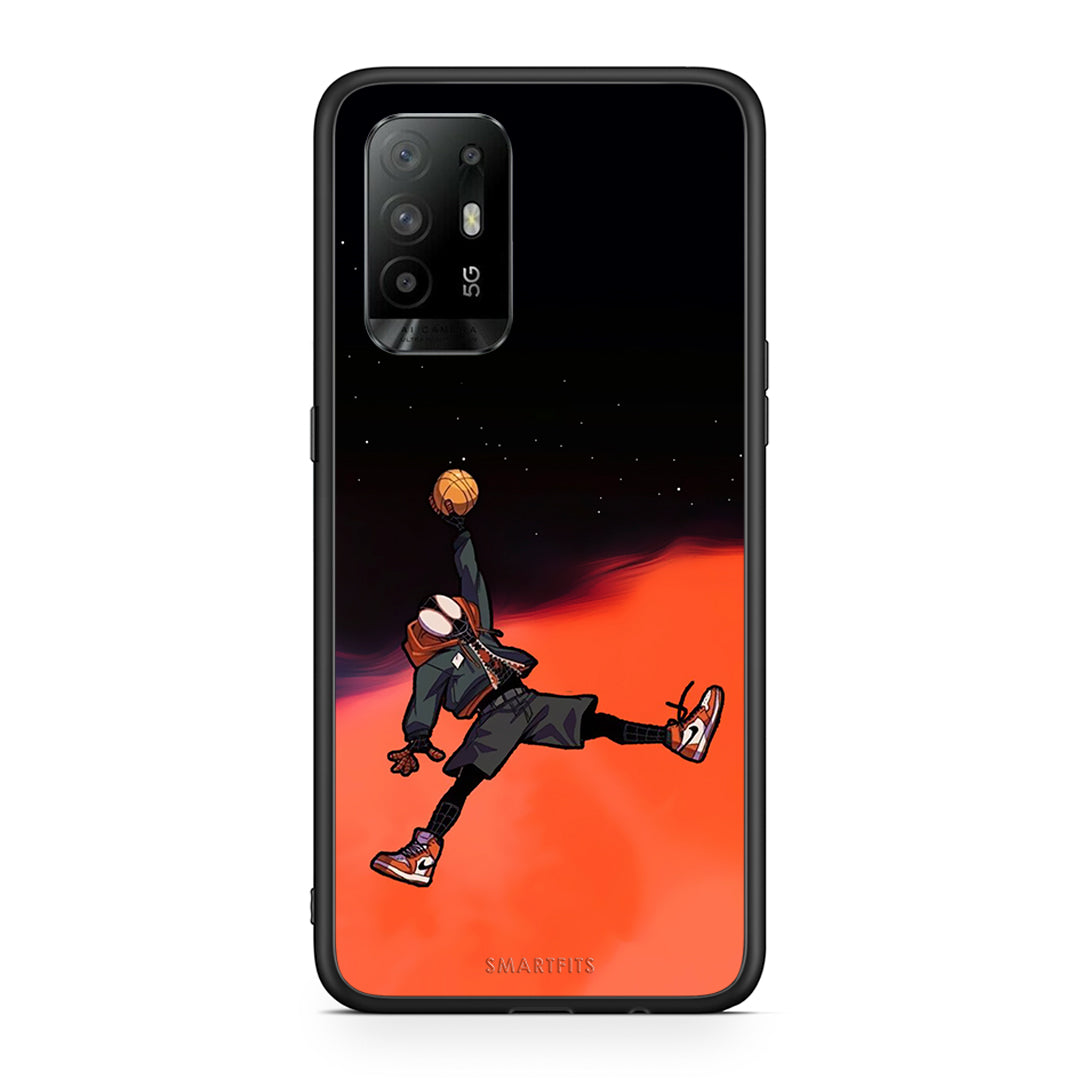 Oppo A94 5G Basketball Hero θήκη από τη Smartfits με σχέδιο στο πίσω μέρος και μαύρο περίβλημα | Smartphone case with colorful back and black bezels by Smartfits