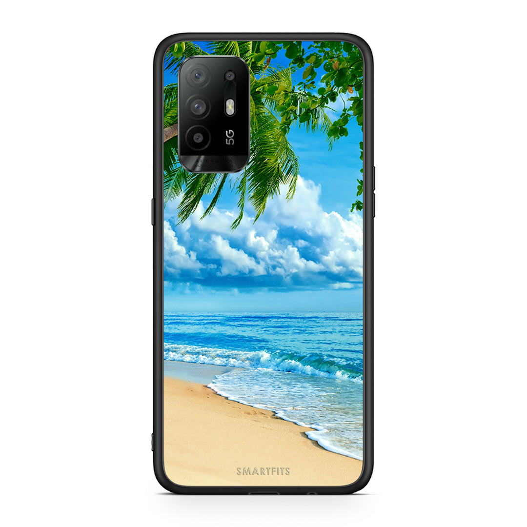 Oppo A94 5G Beautiful Beach θήκη από τη Smartfits με σχέδιο στο πίσω μέρος και μαύρο περίβλημα | Smartphone case with colorful back and black bezels by Smartfits