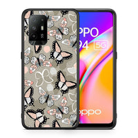 Thumbnail for Θήκη Oppo A94 5G Butterflies Boho από τη Smartfits με σχέδιο στο πίσω μέρος και μαύρο περίβλημα | Oppo A94 5G Butterflies Boho case with colorful back and black bezels