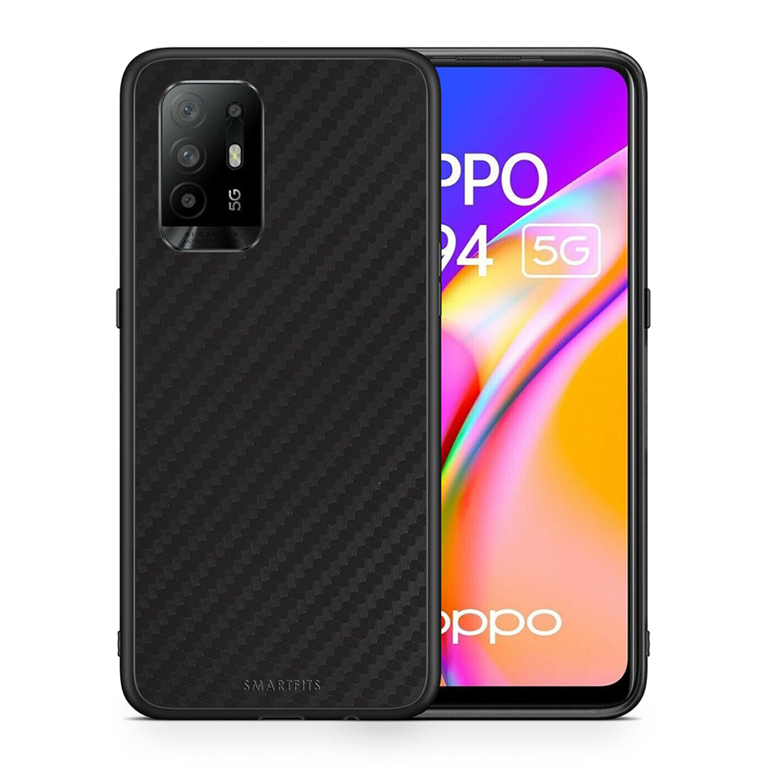 Θήκη Oppo A94 5G Black Carbon από τη Smartfits με σχέδιο στο πίσω μέρος και μαύρο περίβλημα | Oppo A94 5G Black Carbon case with colorful back and black bezels