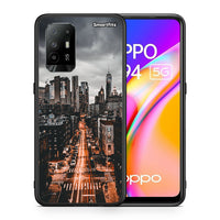 Thumbnail for Θήκη Oppo A94 5G City Lights από τη Smartfits με σχέδιο στο πίσω μέρος και μαύρο περίβλημα | Oppo A94 5G City Lights case with colorful back and black bezels