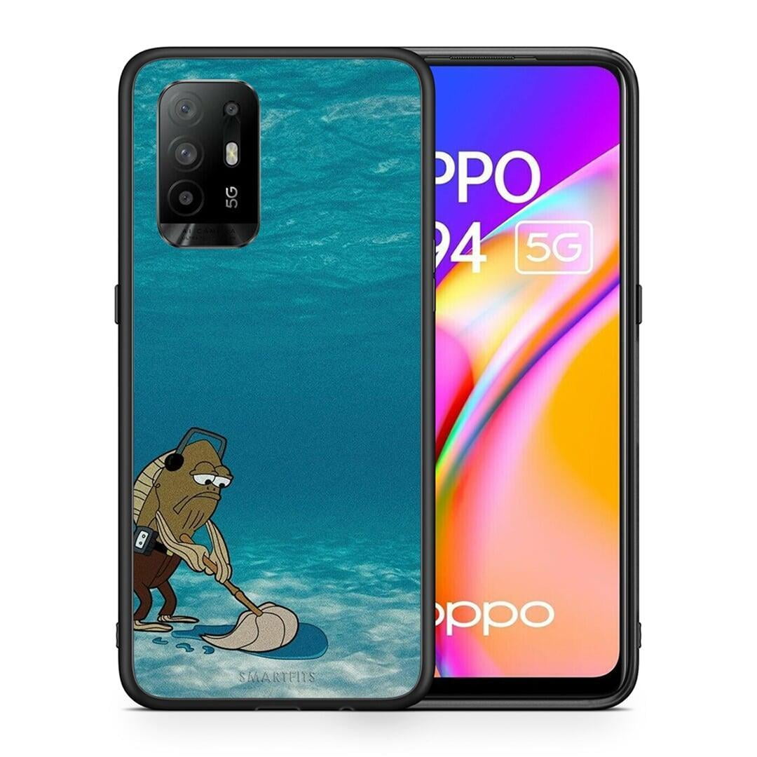 Θήκη Oppo A94 5G Clean The Ocean από τη Smartfits με σχέδιο στο πίσω μέρος και μαύρο περίβλημα | Oppo A94 5G Clean The Ocean case with colorful back and black bezels