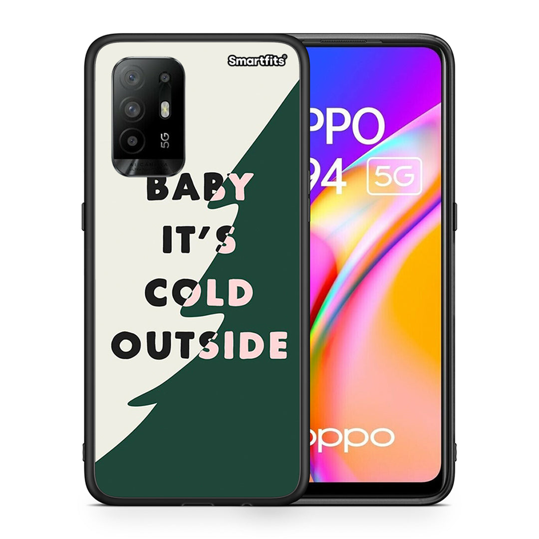 Θήκη Oppo A94 5G Cold Outside από τη Smartfits με σχέδιο στο πίσω μέρος και μαύρο περίβλημα | Oppo A94 5G Cold Outside case with colorful back and black bezels