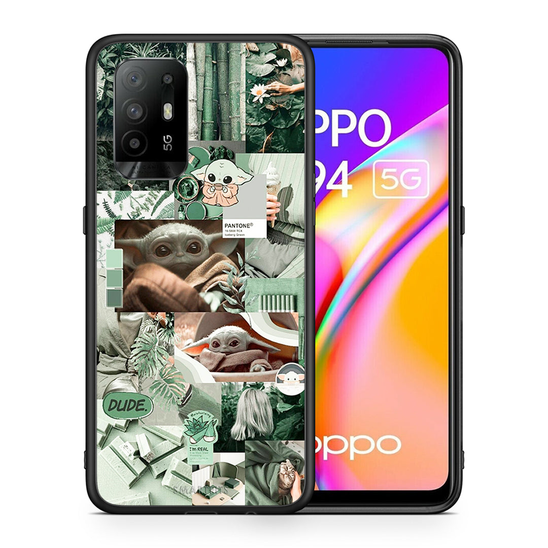 Θήκη Αγίου Βαλεντίνου Oppo A94 5G Collage Dude από τη Smartfits με σχέδιο στο πίσω μέρος και μαύρο περίβλημα | Oppo A94 5G Collage Dude case with colorful back and black bezels