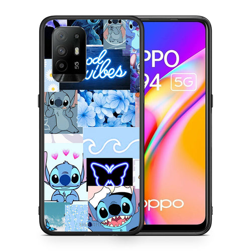 Θήκη Αγίου Βαλεντίνου Oppo A94 5G Collage Good Vibes από τη Smartfits με σχέδιο στο πίσω μέρος και μαύρο περίβλημα | Oppo A94 5G Collage Good Vibes case with colorful back and black bezels