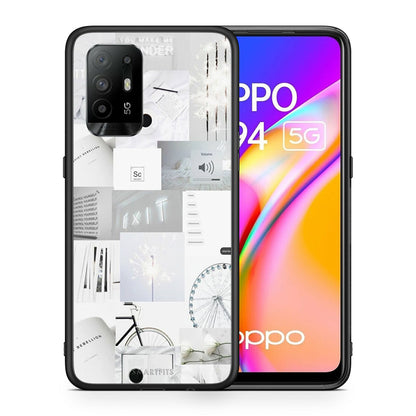 Θήκη Αγίου Βαλεντίνου Oppo A94 5G Collage Make Me Wonder από τη Smartfits με σχέδιο στο πίσω μέρος και μαύρο περίβλημα | Oppo A94 5G Collage Make Me Wonder case with colorful back and black bezels