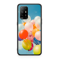 Thumbnail for Oppo A94 5G Colorful Balloons θήκη από τη Smartfits με σχέδιο στο πίσω μέρος και μαύρο περίβλημα | Smartphone case with colorful back and black bezels by Smartfits
