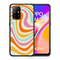 Thumbnail for Θήκη Oppo A94 5G Colourful Waves από τη Smartfits με σχέδιο στο πίσω μέρος και μαύρο περίβλημα | Oppo A94 5G Colourful Waves case with colorful back and black bezels