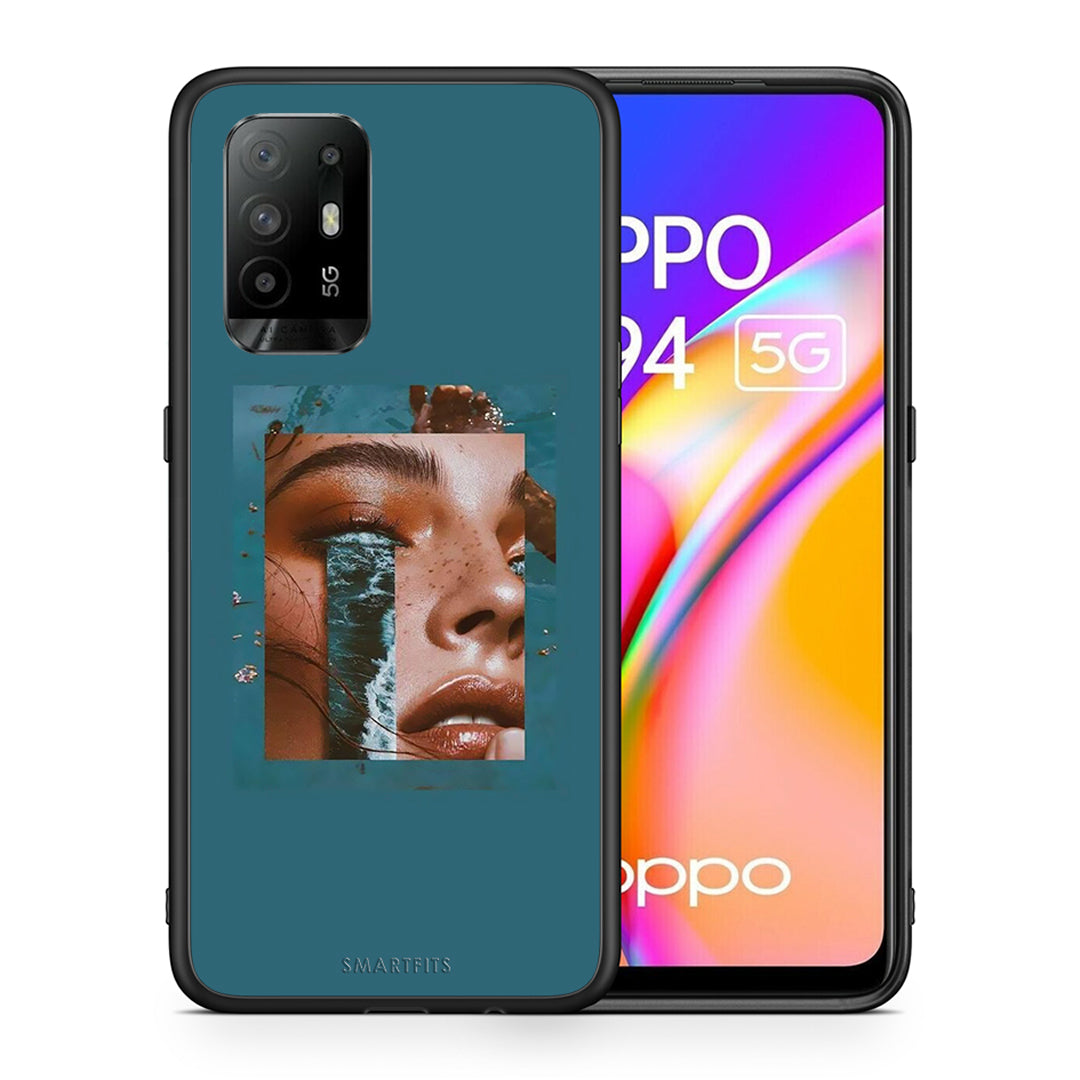 Θήκη Oppo A94 5G Cry An Ocean από τη Smartfits με σχέδιο στο πίσω μέρος και μαύρο περίβλημα | Oppo A94 5G Cry An Ocean case with colorful back and black bezels