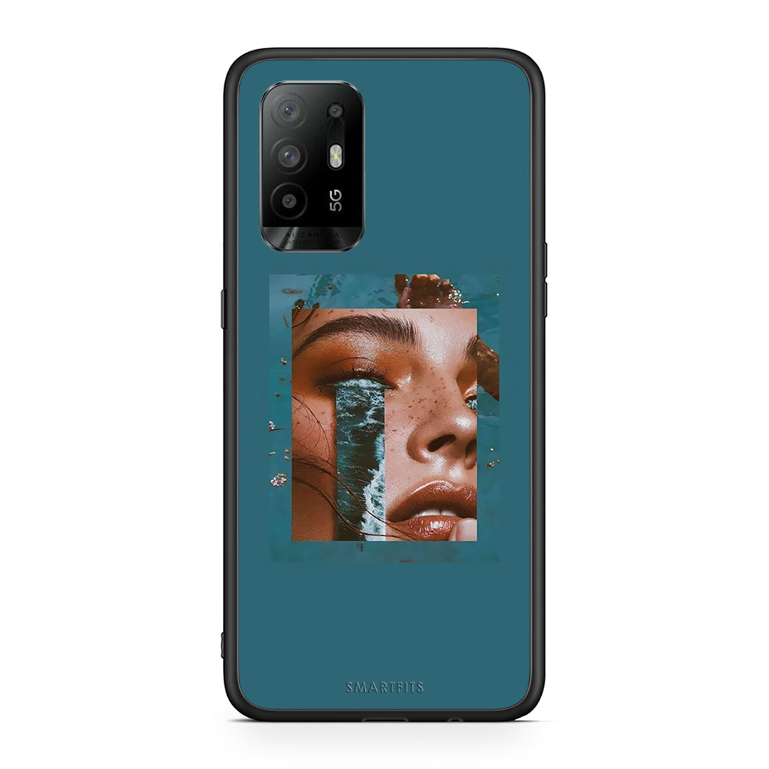 Oppo A94 5G Cry An Ocean θήκη από τη Smartfits με σχέδιο στο πίσω μέρος και μαύρο περίβλημα | Smartphone case with colorful back and black bezels by Smartfits