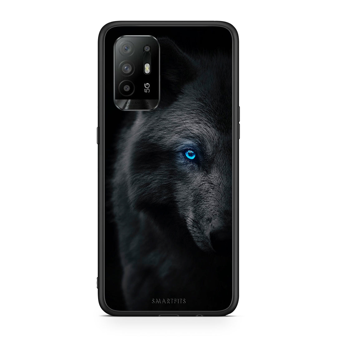 Oppo A94 5G Dark Wolf θήκη από τη Smartfits με σχέδιο στο πίσω μέρος και μαύρο περίβλημα | Smartphone case with colorful back and black bezels by Smartfits