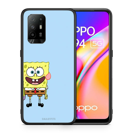 Θήκη Oppo A94 5G Friends Bob από τη Smartfits με σχέδιο στο πίσω μέρος και μαύρο περίβλημα | Oppo A94 5G Friends Bob case with colorful back and black bezels