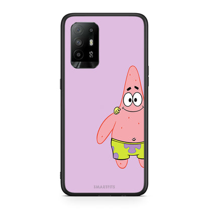 Oppo A94 5G Friends Patrick θήκη από τη Smartfits με σχέδιο στο πίσω μέρος και μαύρο περίβλημα | Smartphone case with colorful back and black bezels by Smartfits