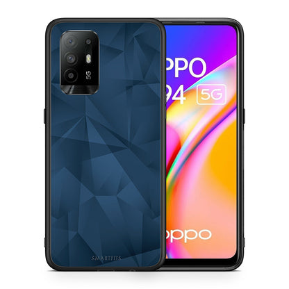 Θήκη Oppo A94 5G Blue Abstract Geometric από τη Smartfits με σχέδιο στο πίσω μέρος και μαύρο περίβλημα | Oppo A94 5G Blue Abstract Geometric case with colorful back and black bezels
