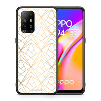 Thumbnail for Θήκη Oppo A94 5G Luxury White Geometric από τη Smartfits με σχέδιο στο πίσω μέρος και μαύρο περίβλημα | Oppo A94 5G Luxury White Geometric case with colorful back and black bezels