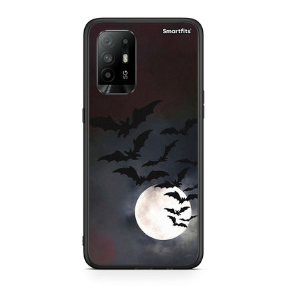Oppo A94 5G Halloween Bat Night θήκη από τη Smartfits με σχέδιο στο πίσω μέρος και μαύρο περίβλημα | Smartphone case with colorful back and black bezels by Smartfits