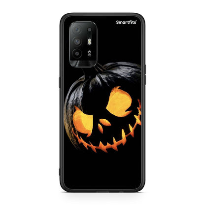 Oppo A94 5G Halloween Scary Pumpkin θήκη από τη Smartfits με σχέδιο στο πίσω μέρος και μαύρο περίβλημα | Smartphone case with colorful back and black bezels by Smartfits