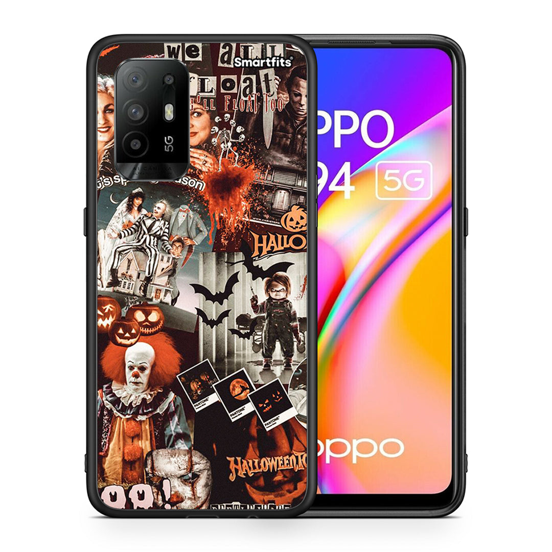 Θήκη Oppo A94 5G Halloween Spooky Season από τη Smartfits με σχέδιο στο πίσω μέρος και μαύρο περίβλημα | Oppo A94 5G Halloween Spooky Season case with colorful back and black bezels
