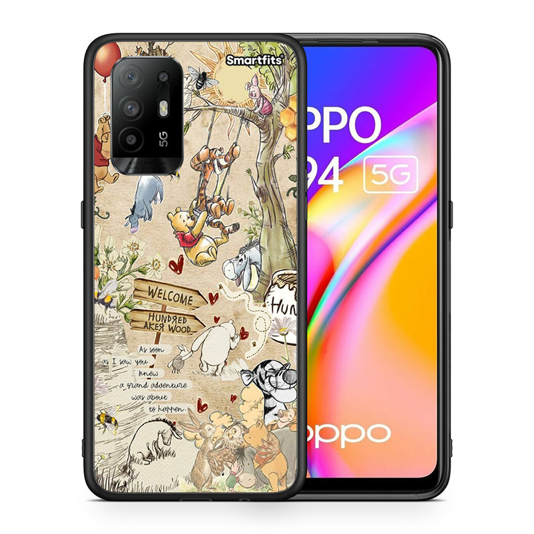 Θήκη Oppo A94 5G Happy Friends από τη Smartfits με σχέδιο στο πίσω μέρος και μαύρο περίβλημα | Oppo A94 5G Happy Friends case with colorful back and black bezels