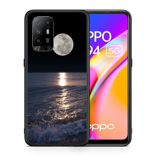 Θήκη Oppo A94 5G Moon Landscape από τη Smartfits με σχέδιο στο πίσω μέρος και μαύρο περίβλημα | Oppo A94 5G Moon Landscape case with colorful back and black bezels