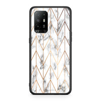 Thumbnail for 44 - Oppo A94 5G Gold Geometric Marble case, cover, bumper