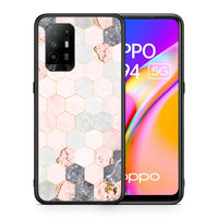 Thumbnail for Θήκη Oppo A94 5G Hexagon Pink Marble από τη Smartfits με σχέδιο στο πίσω μέρος και μαύρο περίβλημα | Oppo A94 5G Hexagon Pink Marble case with colorful back and black bezels