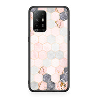 Thumbnail for 4 - Oppo A94 5G Hexagon Pink Marble case, cover, bumper