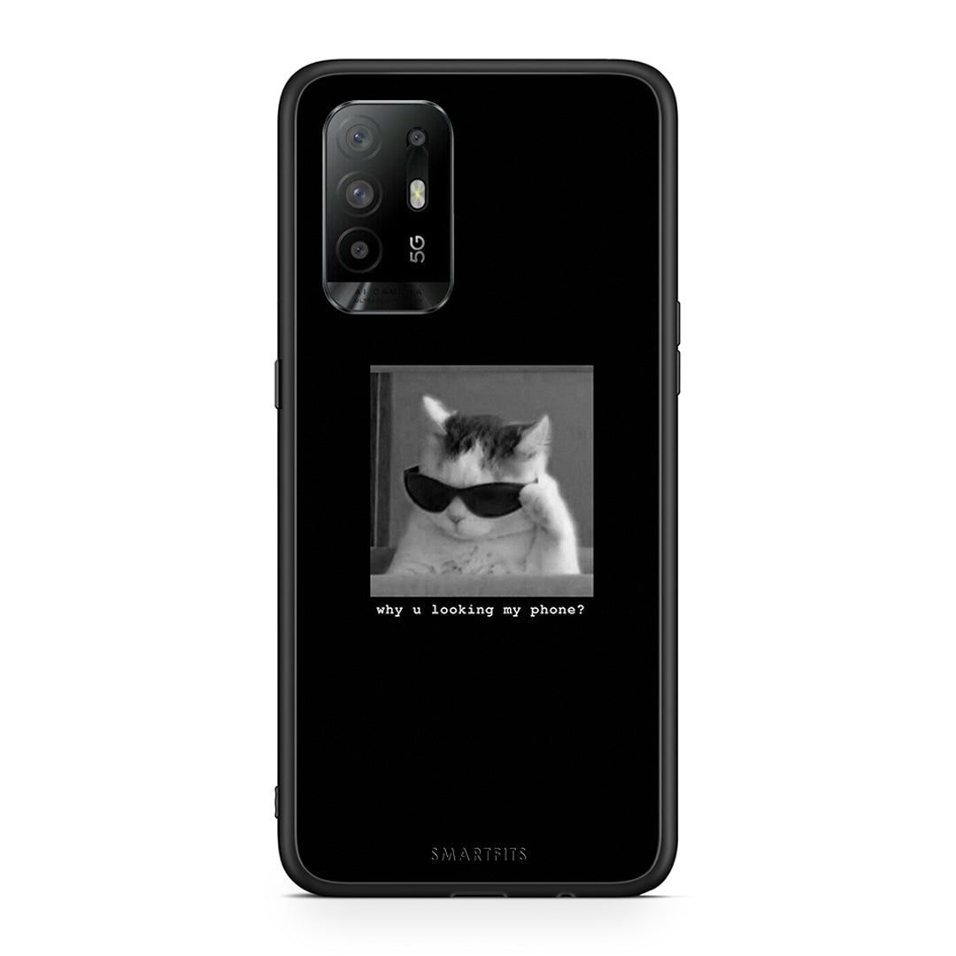 Oppo A94 5G Meme Cat θήκη από τη Smartfits με σχέδιο στο πίσω μέρος και μαύρο περίβλημα | Smartphone case with colorful back and black bezels by Smartfits