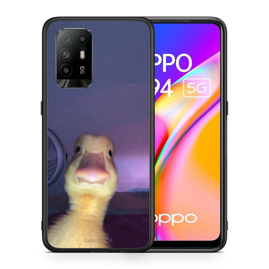 Θήκη Oppo A94 5G Meme Duck από τη Smartfits με σχέδιο στο πίσω μέρος και μαύρο περίβλημα | Oppo A94 5G Meme Duck case with colorful back and black bezels