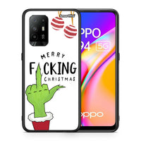 Thumbnail for Θήκη Oppo A94 5G Merry F Xmas από τη Smartfits με σχέδιο στο πίσω μέρος και μαύρο περίβλημα | Oppo A94 5G Merry F Xmas case with colorful back and black bezels