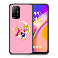 Thumbnail for Θήκη Oppo A94 5G Moon Girl από τη Smartfits με σχέδιο στο πίσω μέρος και μαύρο περίβλημα | Oppo A94 5G Moon Girl case with colorful back and black bezels