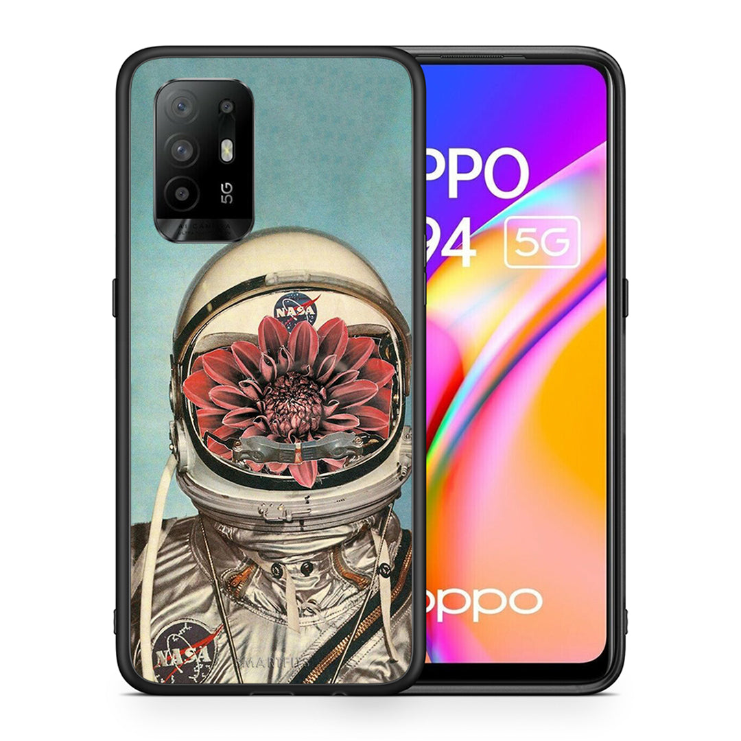 Θήκη Oppo A94 5G Nasa Bloom από τη Smartfits με σχέδιο στο πίσω μέρος και μαύρο περίβλημα | Oppo A94 5G Nasa Bloom case with colorful back and black bezels