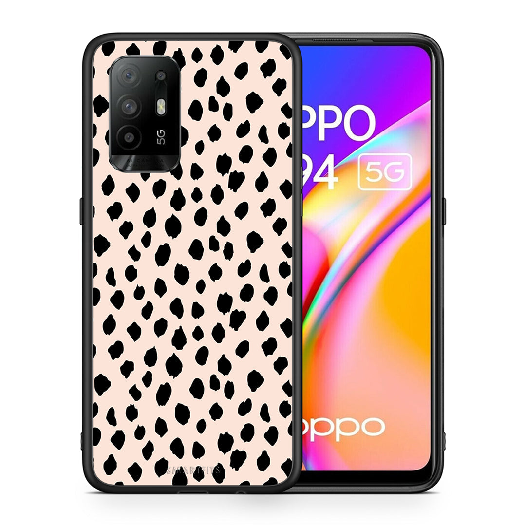 Θήκη Oppo A94 5G New Polka Dots από τη Smartfits με σχέδιο στο πίσω μέρος και μαύρο περίβλημα | Oppo A94 5G New Polka Dots case with colorful back and black bezels