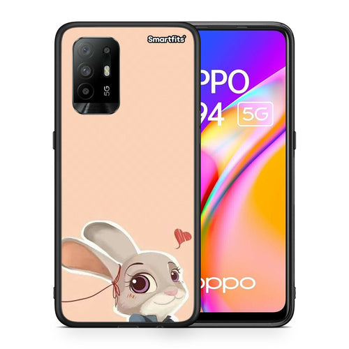 Θήκη Oppo A94 5G Nick Wilde And Judy Hopps Love 2 από τη Smartfits με σχέδιο στο πίσω μέρος και μαύρο περίβλημα | Oppo A94 5G Nick Wilde And Judy Hopps Love 2 case with colorful back and black bezels