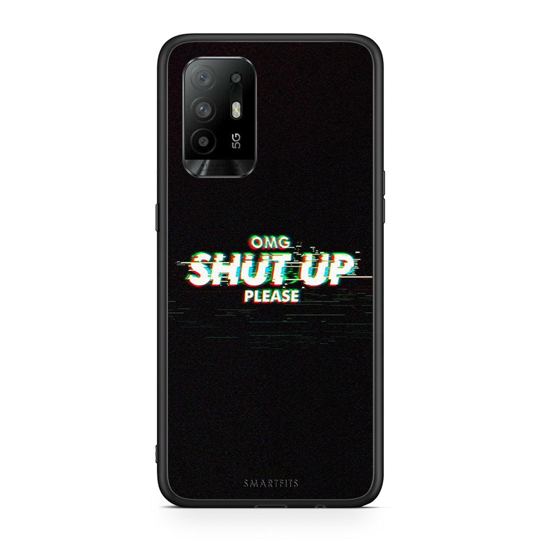 Oppo A94 5G OMG ShutUp θήκη από τη Smartfits με σχέδιο στο πίσω μέρος και μαύρο περίβλημα | Smartphone case with colorful back and black bezels by Smartfits