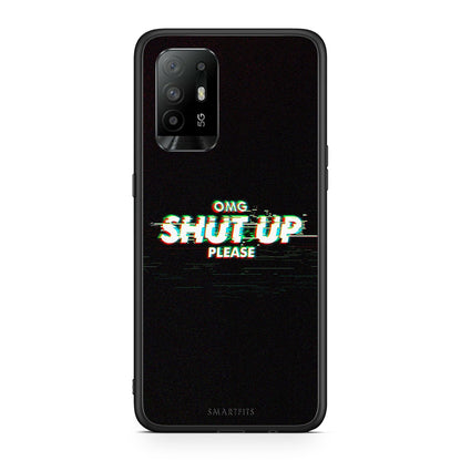 Oppo A94 5G OMG ShutUp θήκη από τη Smartfits με σχέδιο στο πίσω μέρος και μαύρο περίβλημα | Smartphone case with colorful back and black bezels by Smartfits