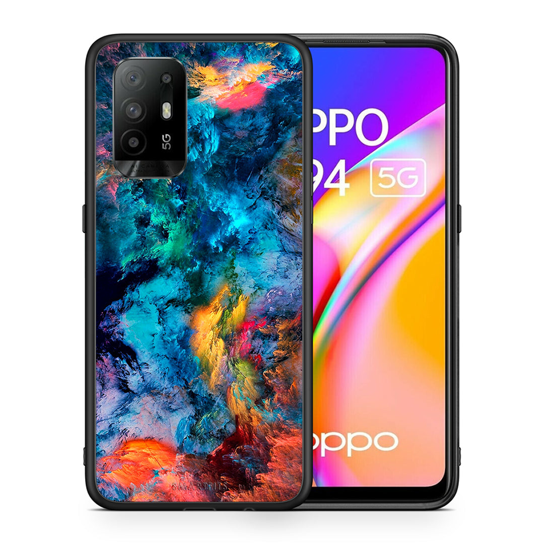 Θήκη Oppo A94 5G Crayola Paint από τη Smartfits με σχέδιο στο πίσω μέρος και μαύρο περίβλημα | Oppo A94 5G Crayola Paint case with colorful back and black bezels
