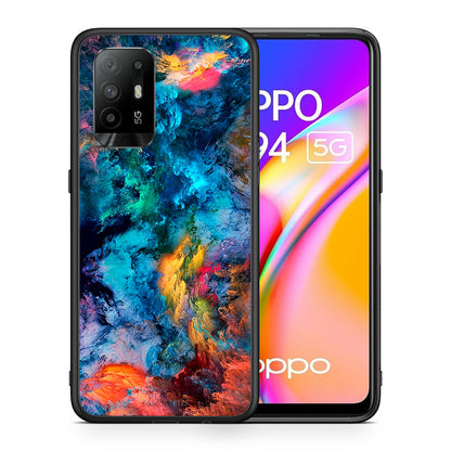 Θήκη Oppo A94 5G Crayola Paint από τη Smartfits με σχέδιο στο πίσω μέρος και μαύρο περίβλημα | Oppo A94 5G Crayola Paint case with colorful back and black bezels