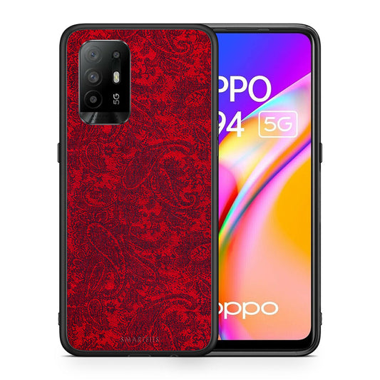 Θήκη Oppo A94 5G Paisley Cashmere από τη Smartfits με σχέδιο στο πίσω μέρος και μαύρο περίβλημα | Oppo A94 5G Paisley Cashmere case with colorful back and black bezels