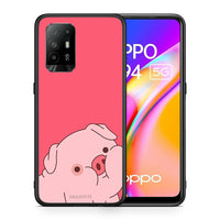 Thumbnail for Θήκη Αγίου Βαλεντίνου Oppo A94 5G Pig Love 1 από τη Smartfits με σχέδιο στο πίσω μέρος και μαύρο περίβλημα | Oppo A94 5G Pig Love 1 case with colorful back and black bezels