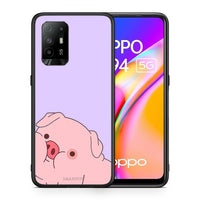 Thumbnail for Θήκη Αγίου Βαλεντίνου Oppo A94 5G Pig Love 2 από τη Smartfits με σχέδιο στο πίσω μέρος και μαύρο περίβλημα | Oppo A94 5G Pig Love 2 case with colorful back and black bezels