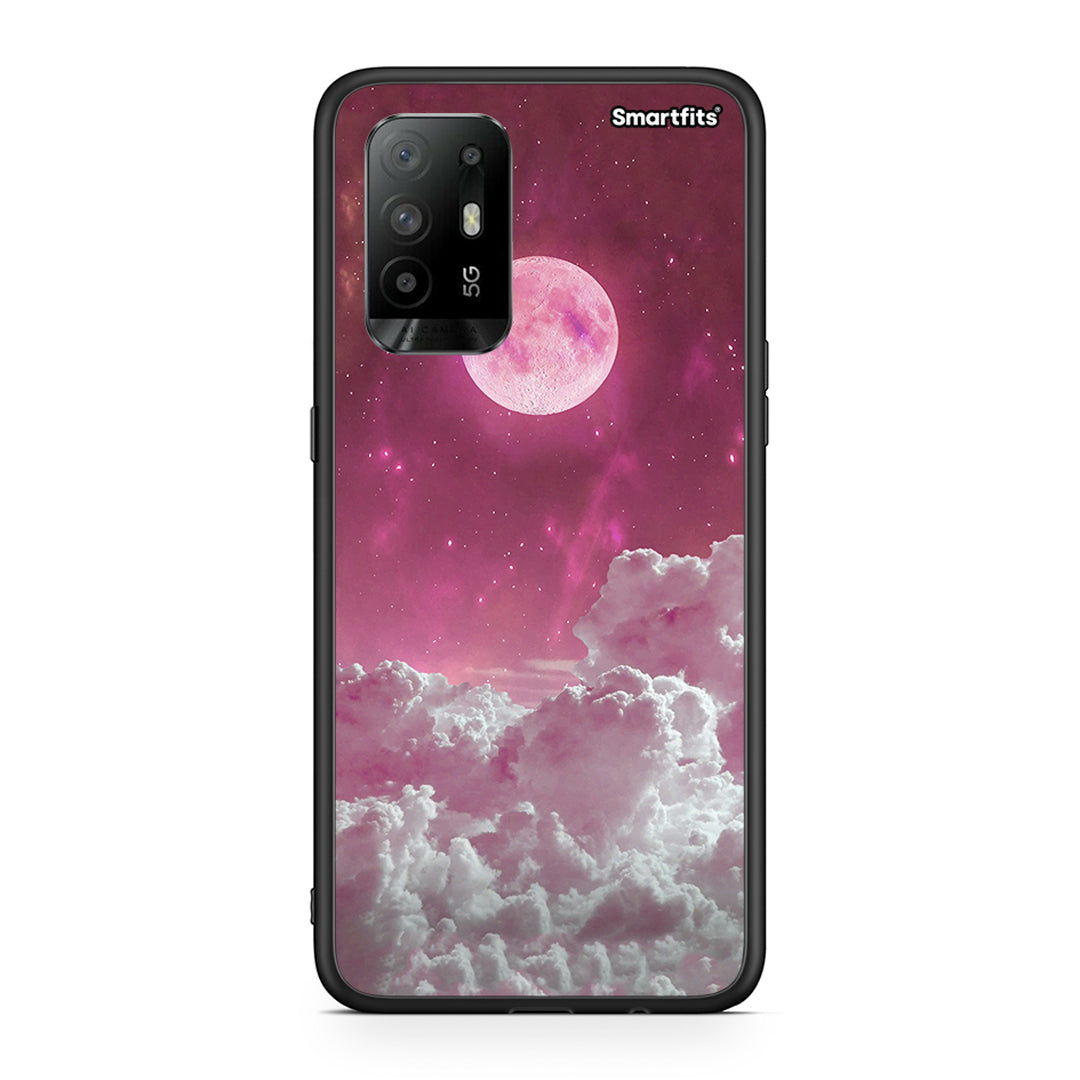 Oppo A94 5G Pink Moon θήκη από τη Smartfits με σχέδιο στο πίσω μέρος και μαύρο περίβλημα | Smartphone case with colorful back and black bezels by Smartfits