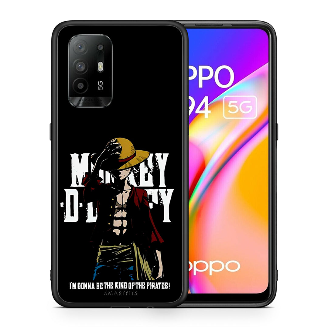 Θήκη Oppo A94 5G Pirate King από τη Smartfits με σχέδιο στο πίσω μέρος και μαύρο περίβλημα | Oppo A94 5G Pirate King case with colorful back and black bezels